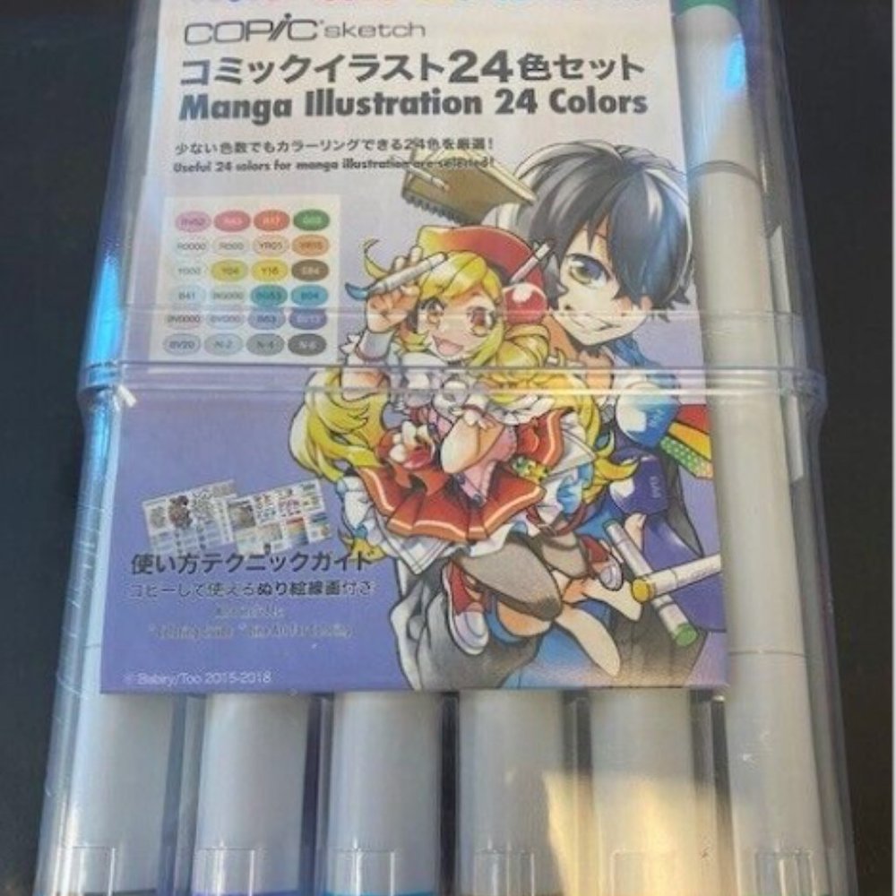COPIC Manga Illustration Copc Sketch Pieces, 24 Colors (NEW)